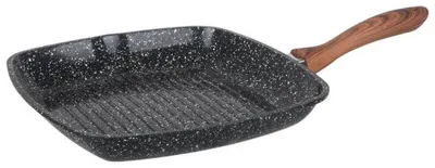 Obrázek produktu pro Grilovací pánev Oliver Voltz OV54316C28, 28x4,5 cm, nepřilnavé mramorové povrchové úprava, indukce, černý melíř