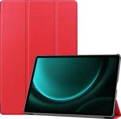 Produktbild von Mobigear Tri-Fold  Samsung Galaxy Tab S9 FE Plus Hülle Klapphülle + Stifthalter - Rot