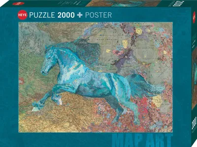 Immagine prodotto di HEYE Puzzle Map Art: Cavallo 2000 pezzi