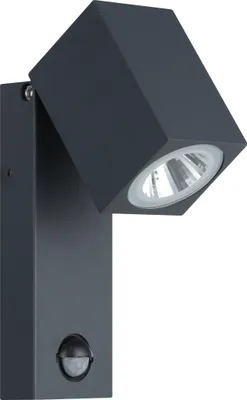Produktbild von EGLO LED Außen-Wandlampe Sakeda, 1 flammige Außenleuchte inkl. Bewegungmelder, Sensor-Wandleuchte aus Aluguss, Farbe: Anthrazit, IP44