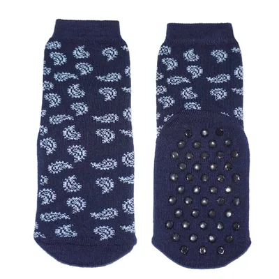 Produktbild von Kinder ABS-Socken aus Baumwolle Paisley Marine Größe 18-19
