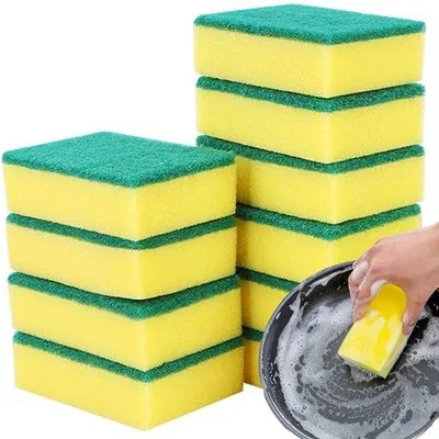 Immagine prodotto di 10 spugne abrasive - Spugne abrasive per cucina e bagno - 10x7x3 cm