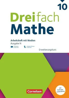 Obrázek produktu pro Dreifach Mathe 10. Schuljahr - Ausgabe N - Erweiterungskurs - Arbeitsheft mit Medien und Lösungen - Inkl. Erklärvideos und interaktiven Übungen