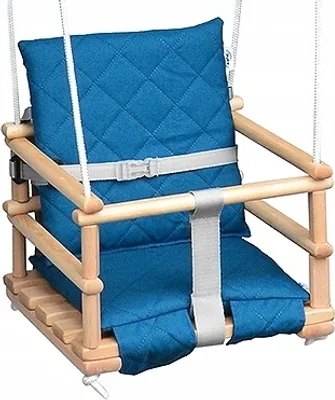 Produktbild von Skyline Schaukeln für Kinder Kinderschaukel mit Kissen Kleinkindschaukel Babywippe Verandaschaukel Babyschaukel Holzschaukel Kissen, Marine