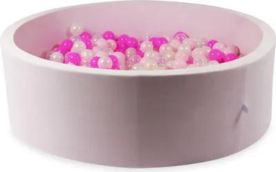 Produktbild von Trockenbecken 130x40 Velvet Soft Light Pink mit 700 Bällen: transparent, opaleszierend, hellrosa, rosa