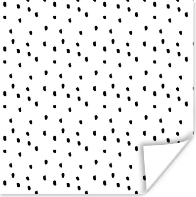Produktbild von MuchoWow® Poster Schwarz - Punkte - Design - Weiß 100x100 cm - Babyzimmer