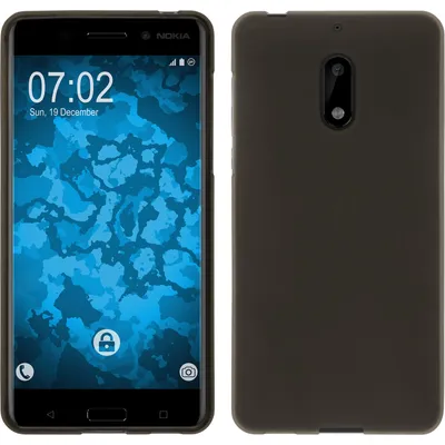 Produktbild von PhoneNatic Case kompatibel mit Nokia 6 - grau Silikon Hülle matt + 2 Schutzfolien