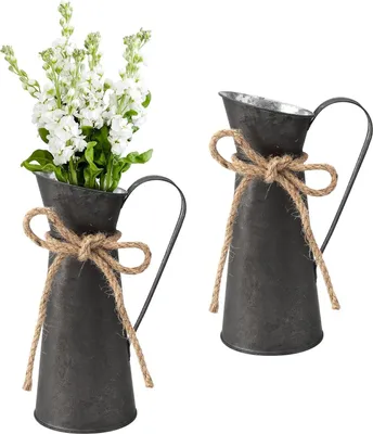 Immagine prodotto di Vasi da fiori in canna da latte Set di 2 - Stile country Arredamento rustico