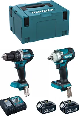 Image de MAKITA Kit MK221RTJ (DHP484 + DTW300 + 2 x 5.0 Ah + DC18RC + MAKPAC 3)