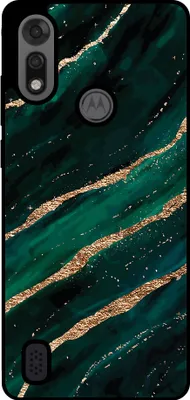 Zdjęcie produktu dla Etui na telefon Smartphonica odpowiednie dla Motorola Moto E6i / E6s 2020 z marmurowym nadrukiem - Etui z TPU z marmurowym wzorem - Zielone złoto