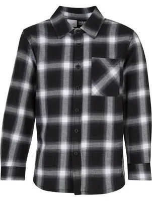 Productafbeelding van Kinderenstruik Urban Classics, oversized geruit shirt, zwart/wit - maat 158/164