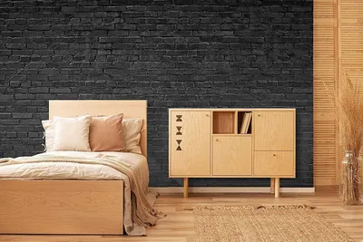 Obrázek produktu pro Fototapeta s motivem černých cihel pro dekoraci stěn