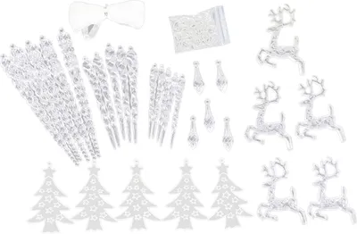 Produktbild von 10/30 Stück Weihnachtsschmuck aus Kunstkristall, Schneeflocke, Eiszapfen, Dekorationsset zum Aufhängen, Acryl, Winterwunderland, Baumschmuck für Kronleuchter B