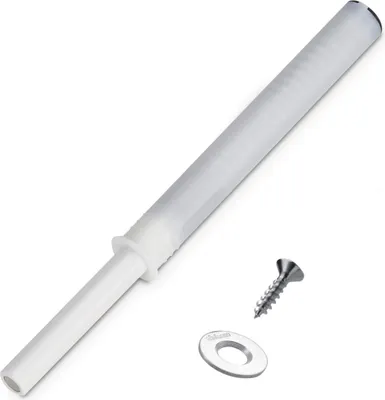 Produktbild von Blum Türschnäpper Tip-On 956A1002 Langversion seidenweiß mit Magnet und Haftplatte zum Einbohren (ø 10 x 76 mm) Möbeltürschnäpper Push to Open von SOTECH