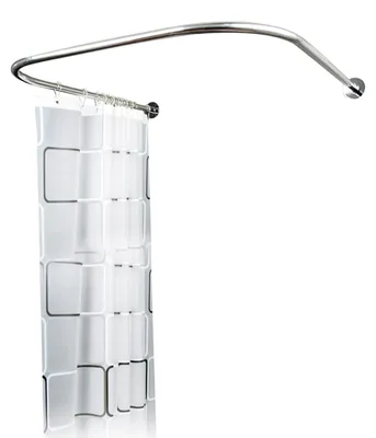 Image de Tringle à rideau de douche, design en U, longueur réglable, argenté