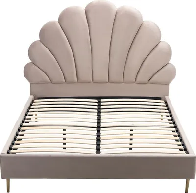 Produktbild von Muschelbett 160 x 200 cm - Velours - Beige - LIVAYA
