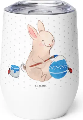 Produktbild von Mr. & Mrs. Panda Thermo Becher Hase Marienkäfer - Weiß - Geschenk, Ostern, Picknicken, Isolierbecher, thermosbecher, Outdoor, Osterhase, Thermobecher, kaffee tasse
