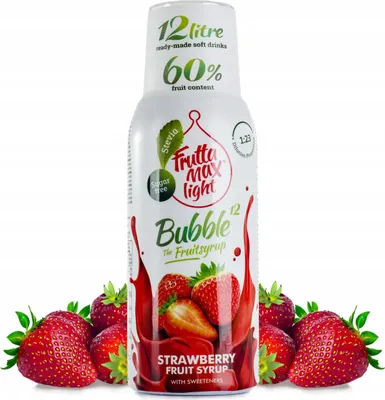 Immagine prodotto di FruttaMax sciroppo alla fragola light 500ml senza zucchero con stevia 60 per cento succo