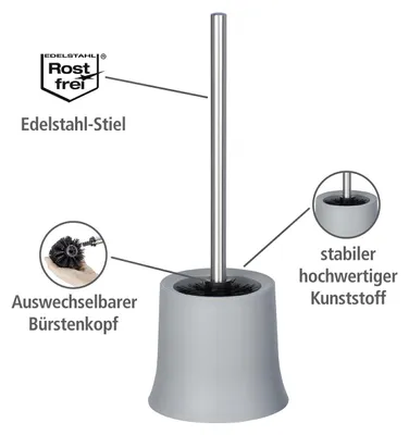 Produktbild von WENKO WC Garnitur Klo Toiletten Bürsten Halter Bad Gäste WC BASIC Accessoires