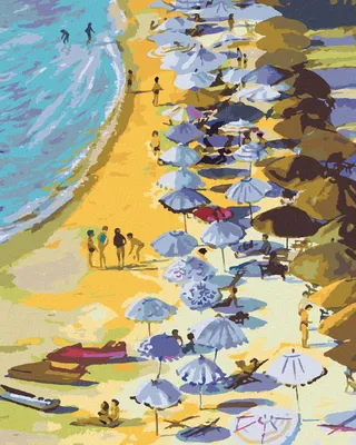 Produktbild von Zuty - Malen nach Zahlen - TOURISTEN AM STRAND, 40x50 cm, ohne Keilrahmen
