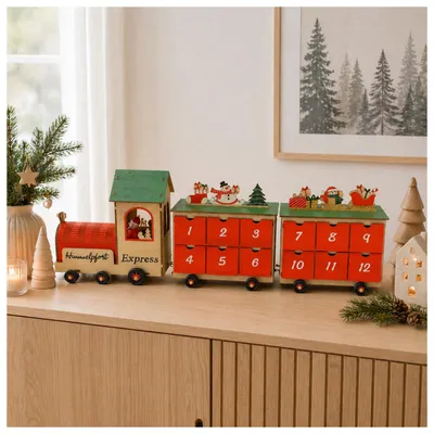 Produktbild von Adventskalender Weihnachtszug Rot