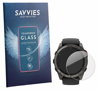 Produktbild von Savvies Schutzglas für Garmin Fenix 8 Pro AMOLED (47 mm) Displayschutz 9H Glas klar transparent