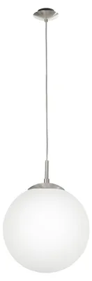 Immagine prodotto di Lampadario A Sospensione Minimal Rondo Acciaio Nichel Opaco Vetro 1 Luce E27