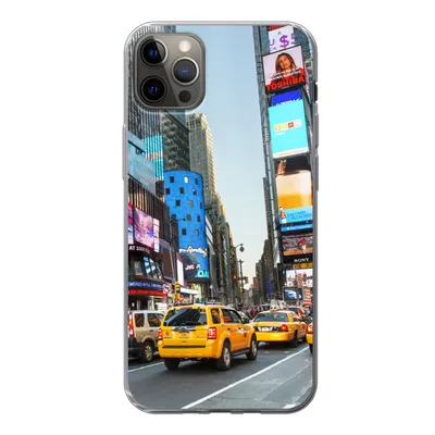 Produktbild von MuchoWow® Handyhülle Schutzhülle Hülle für iPhone 13 Pro Max New York - Taxi - Gelb Silikon Softcase Handy Hülle - Mobiltelefon