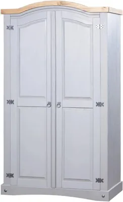 Immagine prodotto di Armadio - Contenitore - Per riporre vestiti - Realizzato in legno massello di pino - Larghezza: 101 cm - Colore: grigio