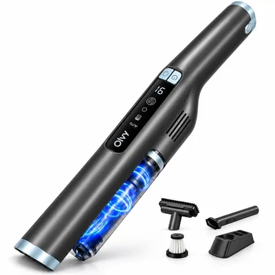 Produktbild von Olvy Handstaubsauger Akku - LCD Display - Dual-Filter & Li-Ion I Inkl. Ladestation - 22000PA Handstaubsauger Auto Staubsauger stark Akkusauger kabel