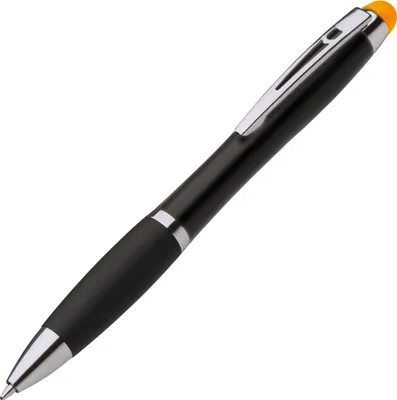 Produktbild von Touchpen Drehkugelschreiber / Farbe: schwarz mit gelben Stylus