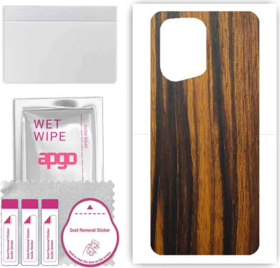 Produktbild von apgo Rückseite Schutzfolie, Skin, kompatibel mit Oppo Find X5 Pro, Hinten Displayschutzfolie aus Vinylfolie, kratzfest, einfache Montage - Tigerwood