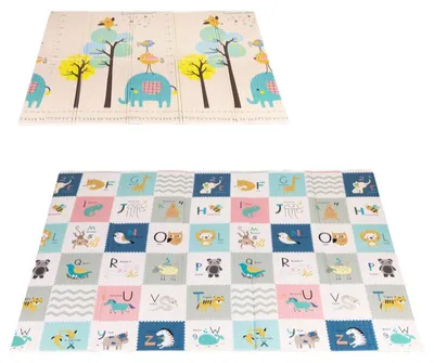 Image de ECOTOYS ECOEVA023 : Tapis de jeu en mousse, double face, 200 x 180 cm, avec l'alphabet