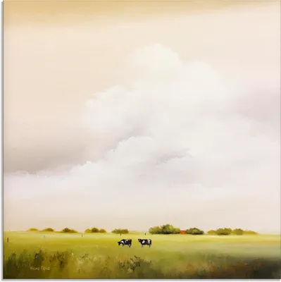 Produktbild von ARTland Glasbild Kühe I Größe: 30x30 cm