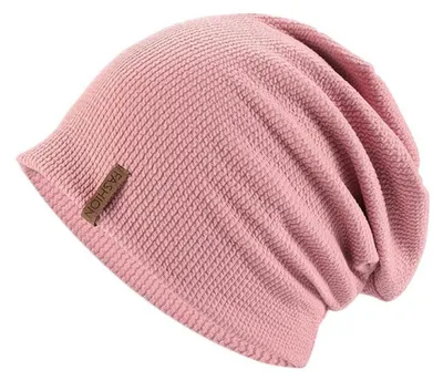 Immagine prodotto di Berretto da lana tipo beanie, modello lungo, per donna e uomo, colore rosa, taglia unica