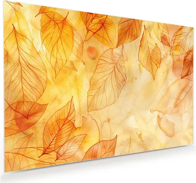 Produktbild von Glasbild 90x60cm in XXL für Wohnzimmer, Schlafzimmer Motiv Herbstblätter