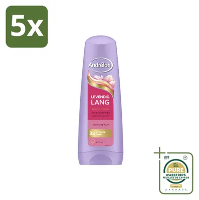 Imagen del producto de 5 x Acondicionador Andrélon Levendig Lang - 200 ml - Paquete de suministro - 5 unidades