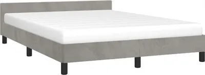 Produktbild von vidaXL Bettgestell ohne Matratze Hellgrau 140x190 cm Samt
