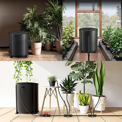 Image de Système d'arrosage automatique - Réservoir d'eau de 50 litres - Capteur de niveau d'eau bas - Pour jardin, balcon et serre