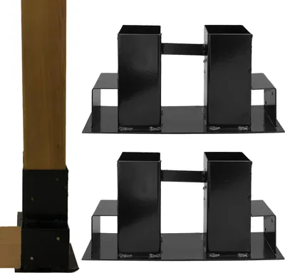 Produktbild von Holzstapelhilfe 2er Set Halterung 34 x 10 cm lackierter Stahl schwarz Holzstapelhalter