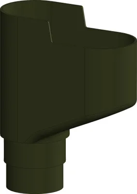 Produktbild von Dachrinne Halbrund 60mm Einzelteile | Universalabzweig zur einseitigen Entwässerung Braun | Kunststoff PVC Fallrohr DN60 | Gartenhaus Carport Terasse