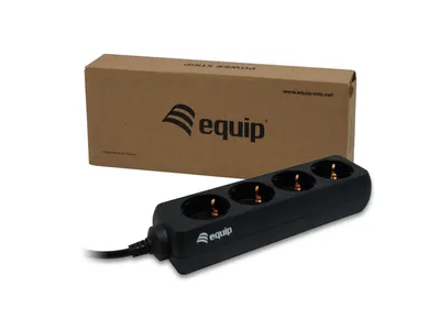 Produktbild von Equip 4-Anschluß Steckdosenleiste, 1,1 m, Typ F, Schwarz, 4 AC-Ausgänge, 100 - 240 V, 50 - 60 Hz