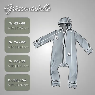 Immagine prodotto di Alavya Home Tuta in Lana biologica - Grigio pastello - 62/68