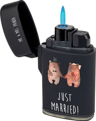Produktbild von Mr. & Mrs. Panda Zünder Bär Heirat - Schwarz - Geschenk, Feuerzeug, Teddy, Verheiratet Heirate Hochzeit Hochzeitsgeschenk Hochzeitspaar, sturmfeuerzeug, Feuerzeuge