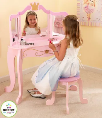 Zdjęcie produktu dla KidKraft 76123, Stołek, Różowy, Okrągły kształt, MDF, Drewno, Guma, 3 lat(a), 8 lat(a)