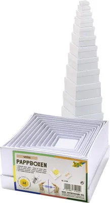 Immagine prodotto di folia Geschenkboxen "Eckig", 12 Stck Gr”áen sortiert, weiá