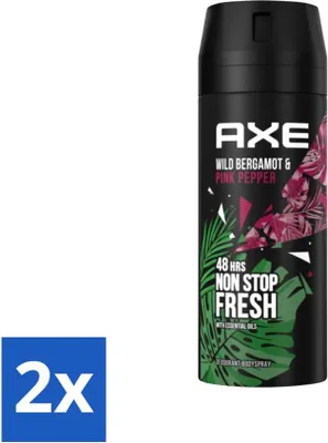 Produktbild von Ax - Deodorant Bodyspray - 48h Fresh - Wilde Bergamotte & Rosa Pfeffer - 150 ml - Vorteilspack - 2 Stücke