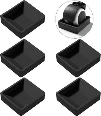 Produktbild von Famanu Möbeluntersetzer Set – 5 Stück, rutschfeste Boden- schutzunterlagen, schwarz