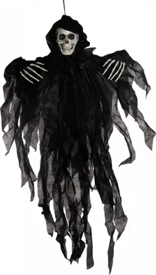 Produktbild von Schwarzes Hängeskelett Hanging Reaper als Halloween Dekoration 77 cm