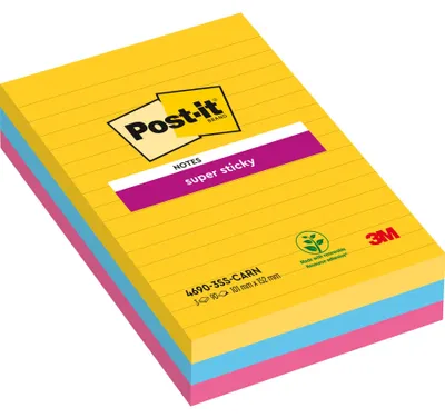 Immagine prodotto di Post-It 7100234250 pouch autoadesiva Quadrato Blu, Rosa, Giallo 90 fogli Autoadesivo